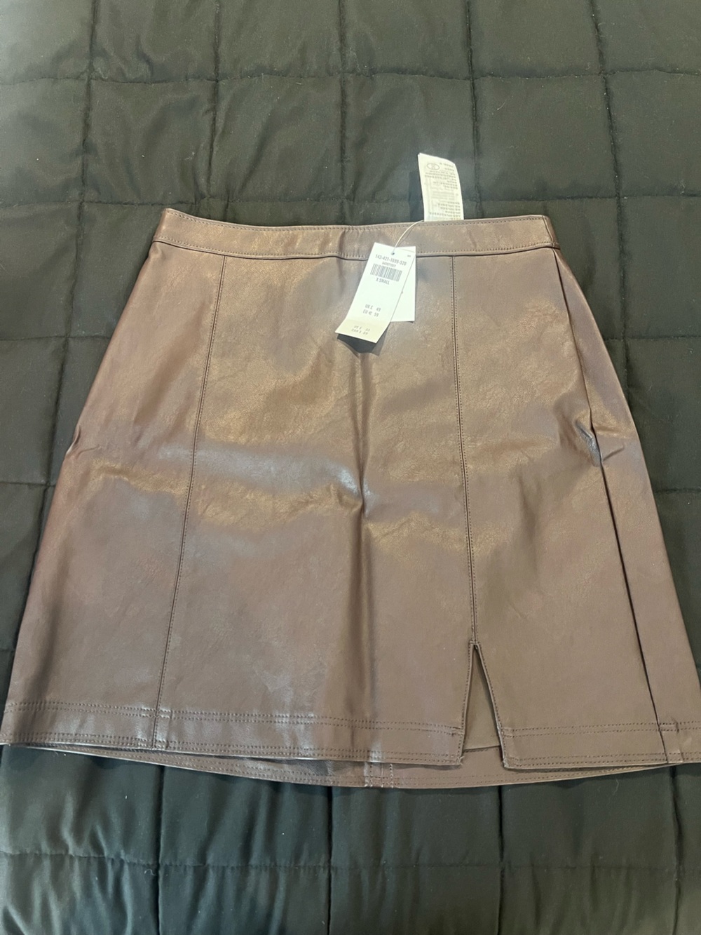 Abercrombie & Fitch Brown Faux Leather Mini Skirt